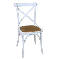 DINING CHAIR X BACK WHITE    - CHAIRS, STOOLS